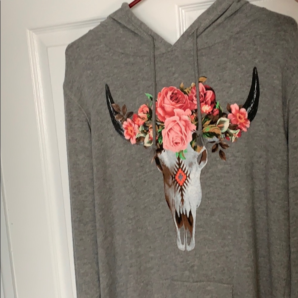 Bull Head Grey Hoodie!!
